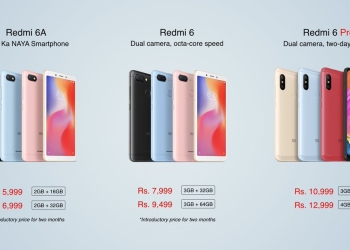 Redmi 6 6A 6Pro pricing