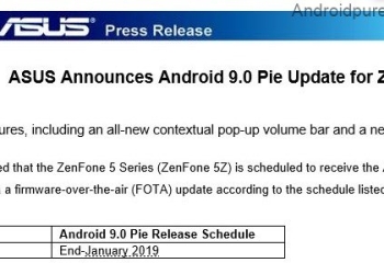 Zenfone 5Z Android Pie Update release date official