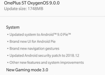 OxygenOS 9 Android Pie Update for OnePlus 5T and OnePlus 5