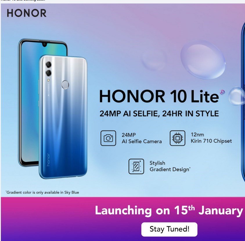 Honor 10 Lite launch date