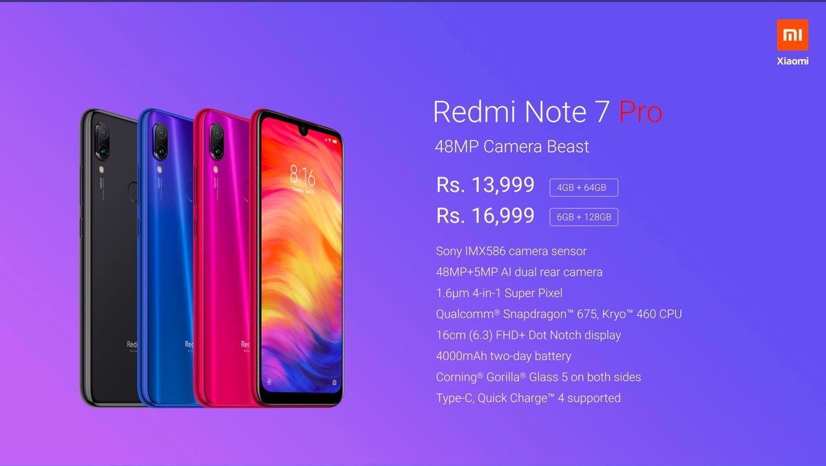 Redmi Note 7 Pro Price in India