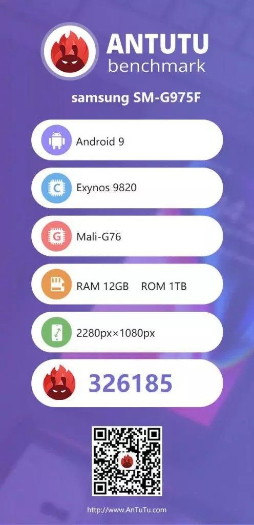 Samsung Galaxy S10 Plus Antutu benchmark