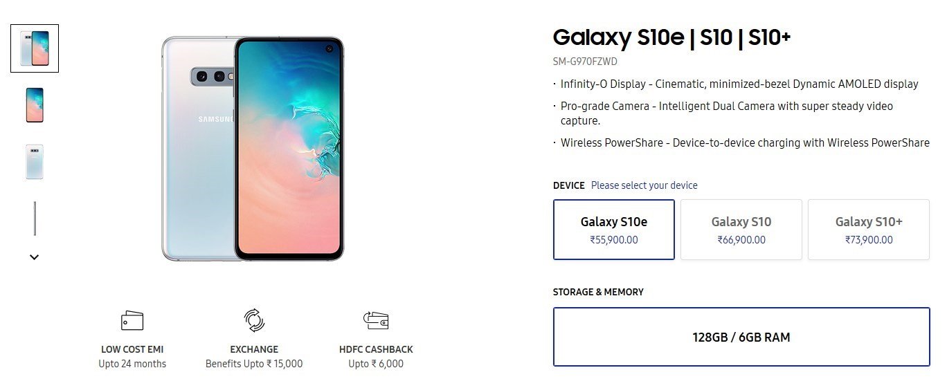 Samsung Galaxy S10 Price in India