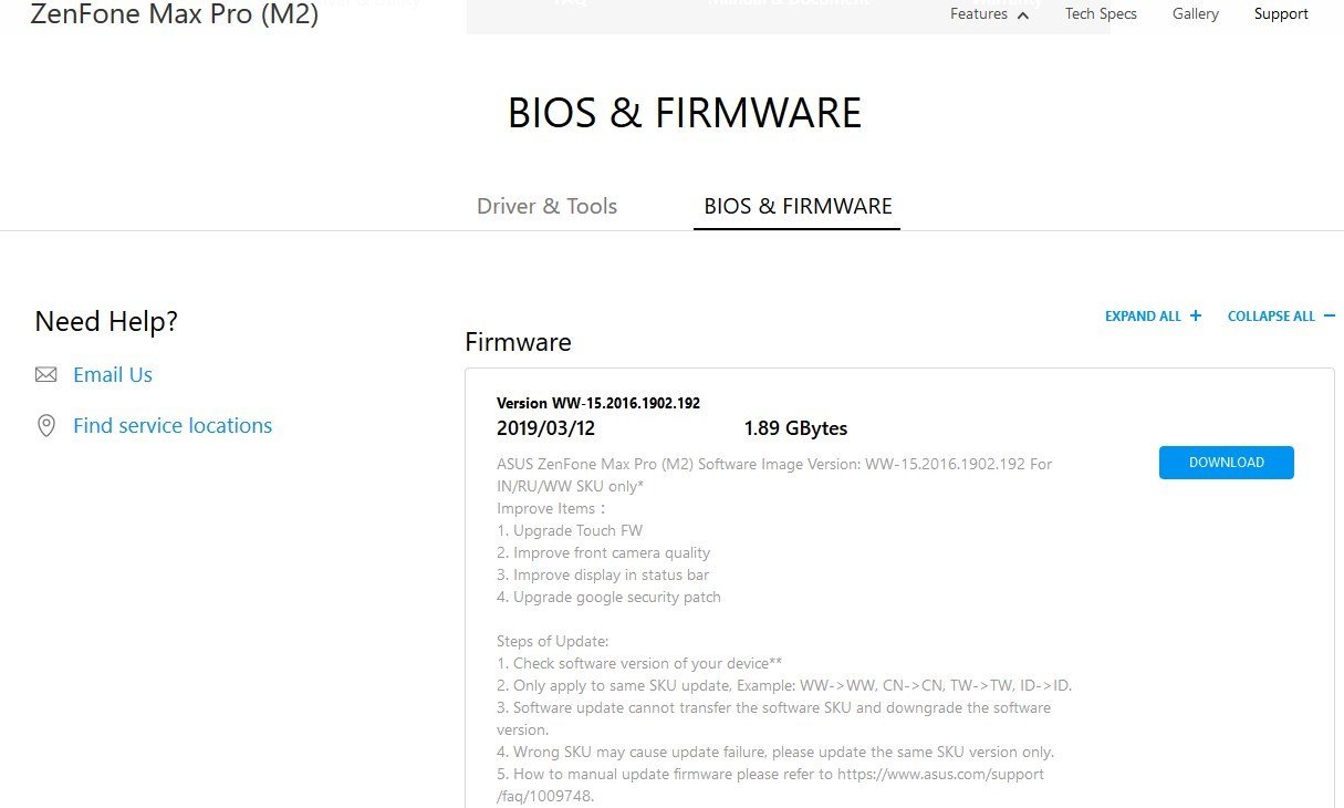 ASUS Zenfone Max Pro M2 March Update