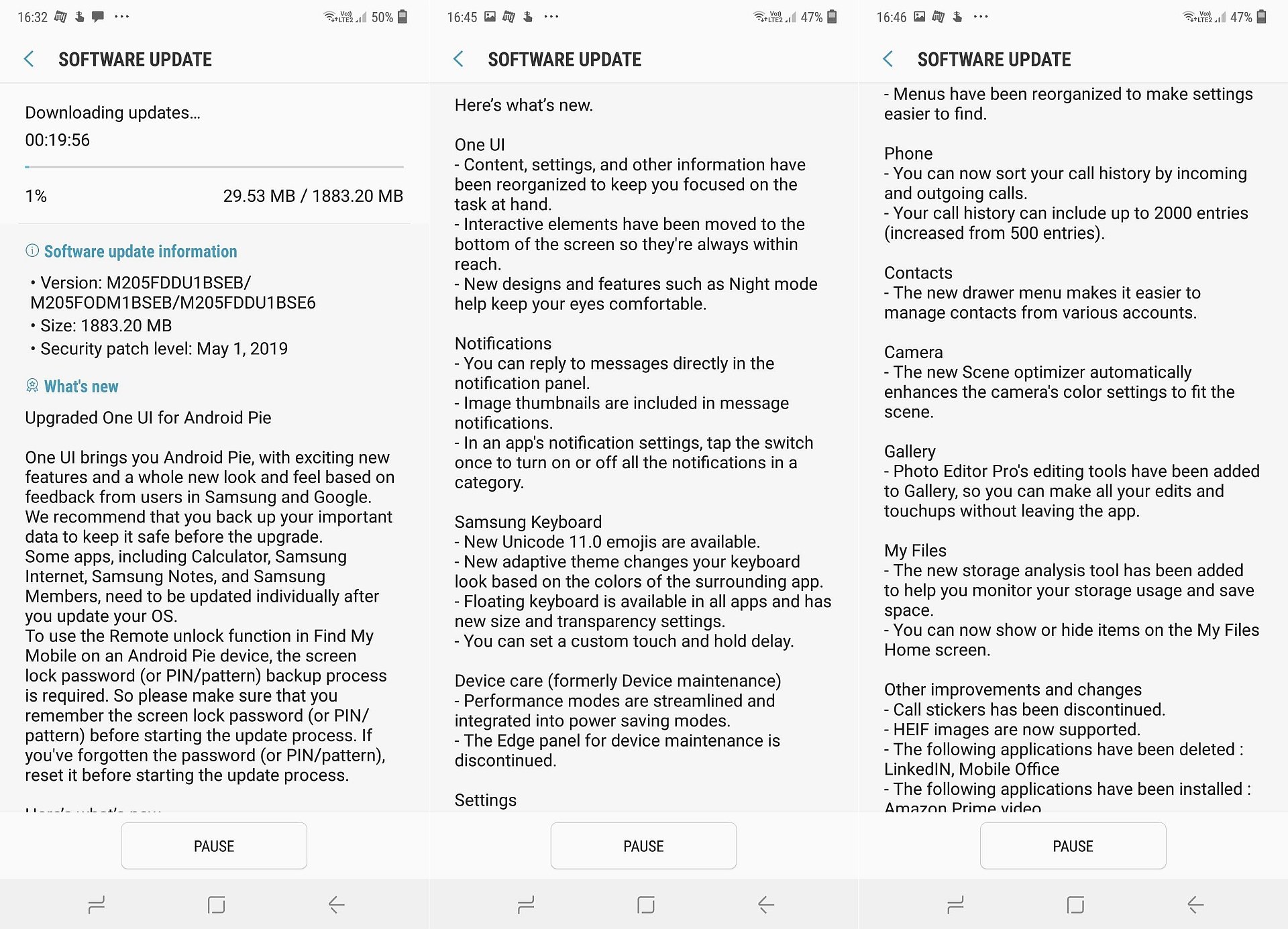 Android Pie Update for Galaxy M20, M10 and M30