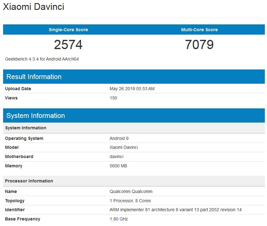 Redmi K20 benchmark