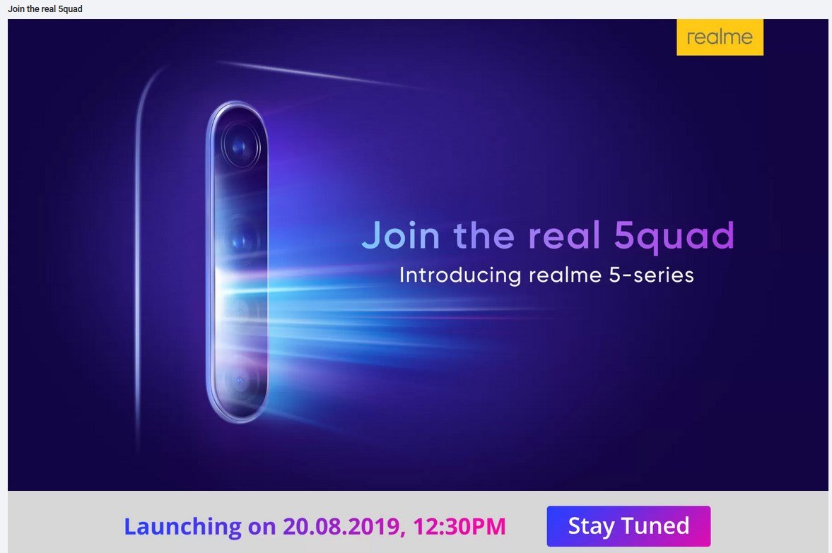 Realme 5 India launch date