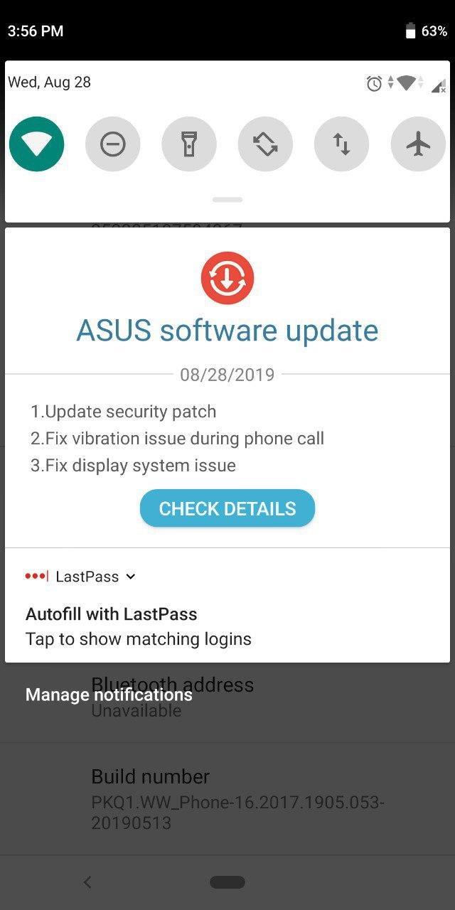 Zenfone Max Pro M1 Widevine issue update
