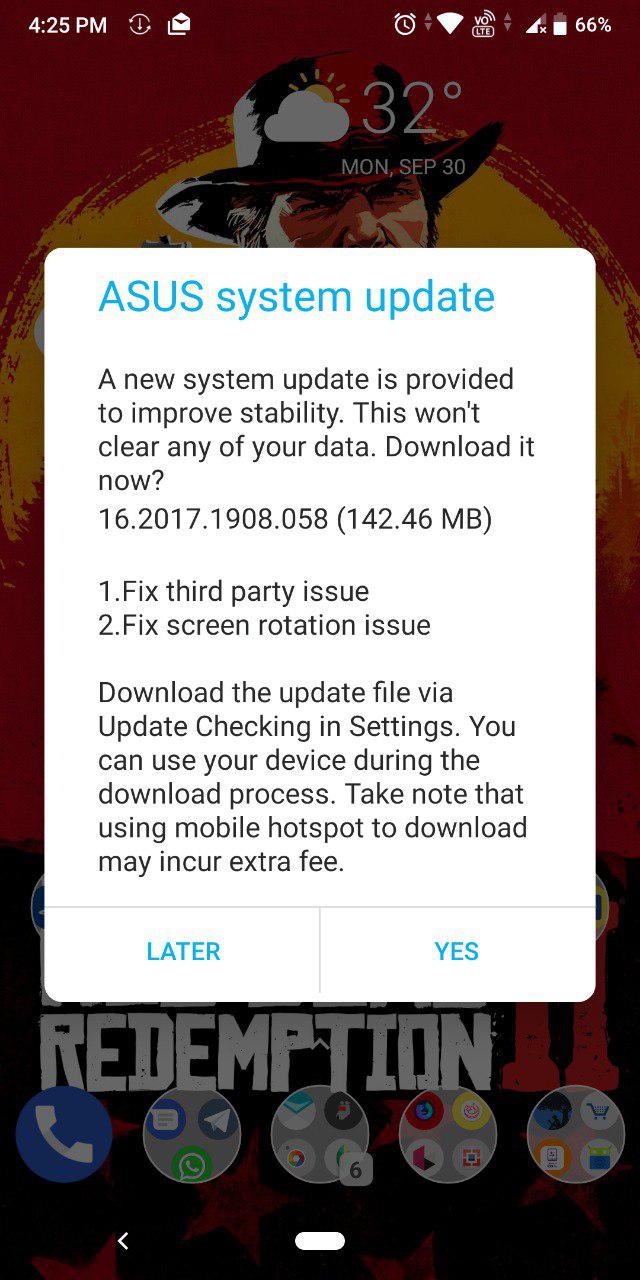 ASUS Zenfone Max Pro M1 WW-16.2017.1908.058 Update 2