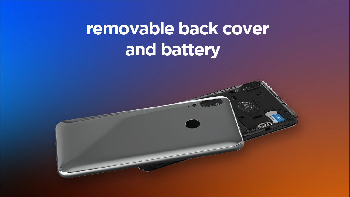 Moto E6s removable battery and back cover