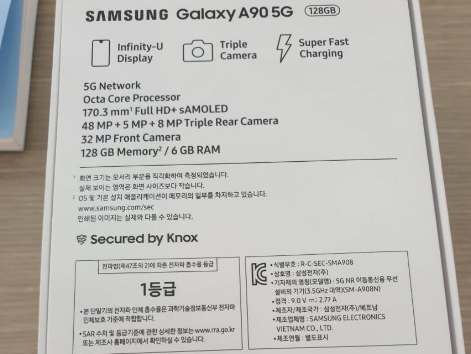 Samsung Galaxy A90 5G specs