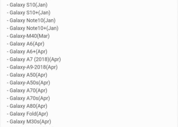 Samsung Android 10 Update schedule revealed