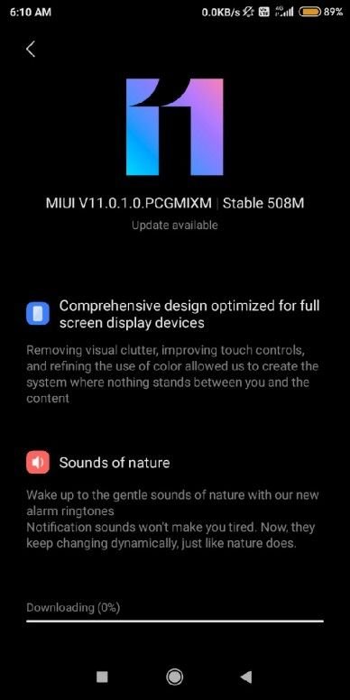 MIUI 11 Update for Redmi 6