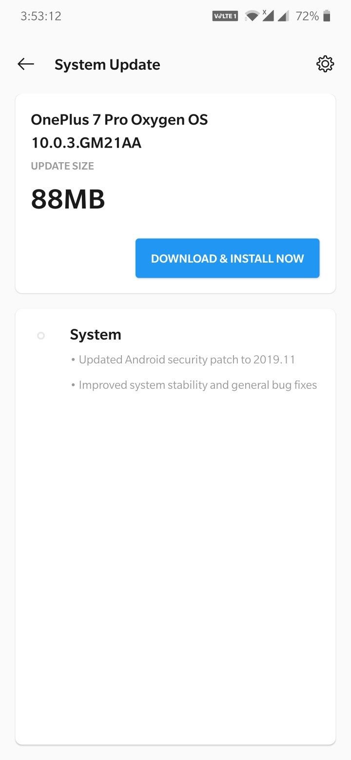OxygenOS 10.0.3 update