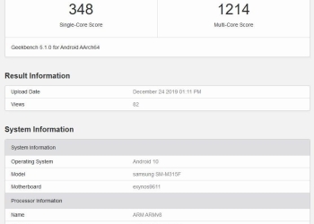 Samsung Galaxy M31 With Exynos 9611 Spotted On Geekbench