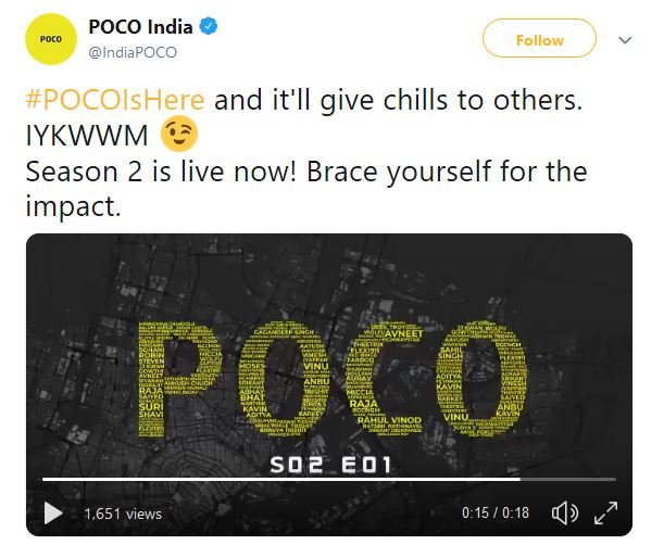 Poco F2 launch teased