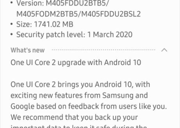 Android 10 Update for Samsung Galaxy M40
