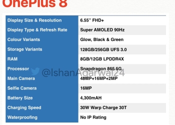 Oneplus 8 Specs