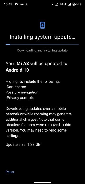 Mi A3 Android 10 Update