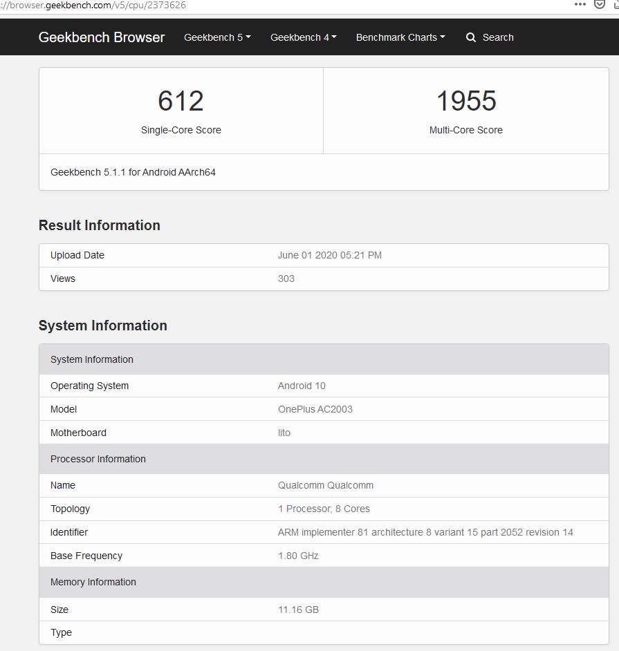OnePlus Z benchmark spotted on Geekbench
