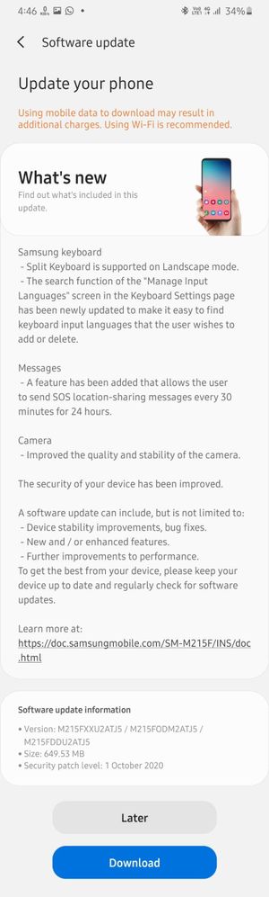 One UI 2.5 update for Samsung Galaxy M21 rolls out in India