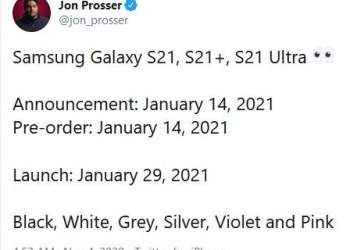 Samsung Galaxy S21 announcement, pre-order and launch dates leaked