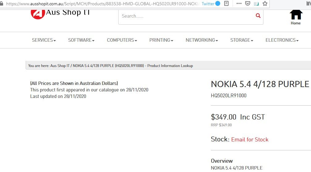 Nokia 5.4 Price In Australia