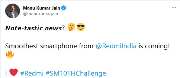 Redmi Note 10 India launch teased