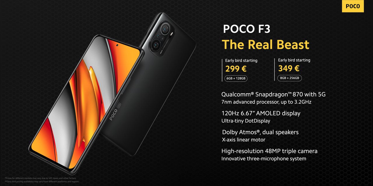 Poco F3 official price and specs
