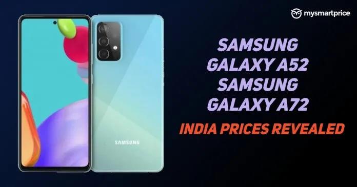 Samsung Galaxy A52 & Galaxy A72 India prices leaked
