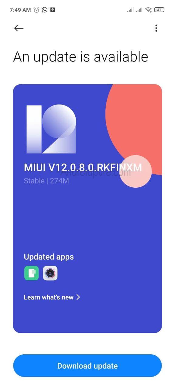 MIUI 12.0.8.0 Update for Redmi Note 10 Pro brings March Security Patch