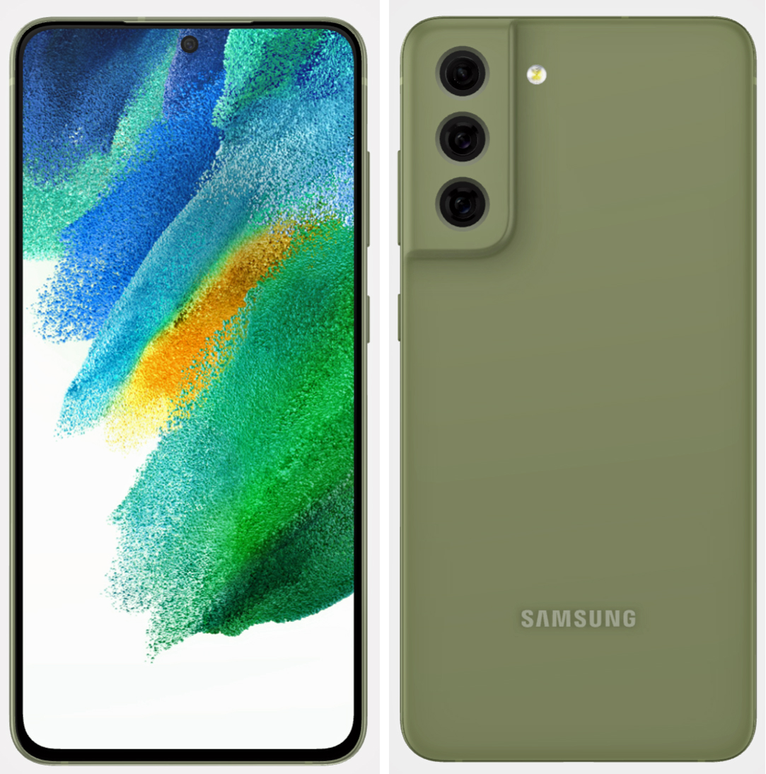 Leaked Samsung Galaxy S21 FE renders Olive colourway