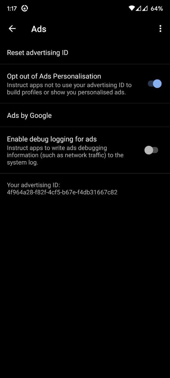 Android opt out of personalized ads