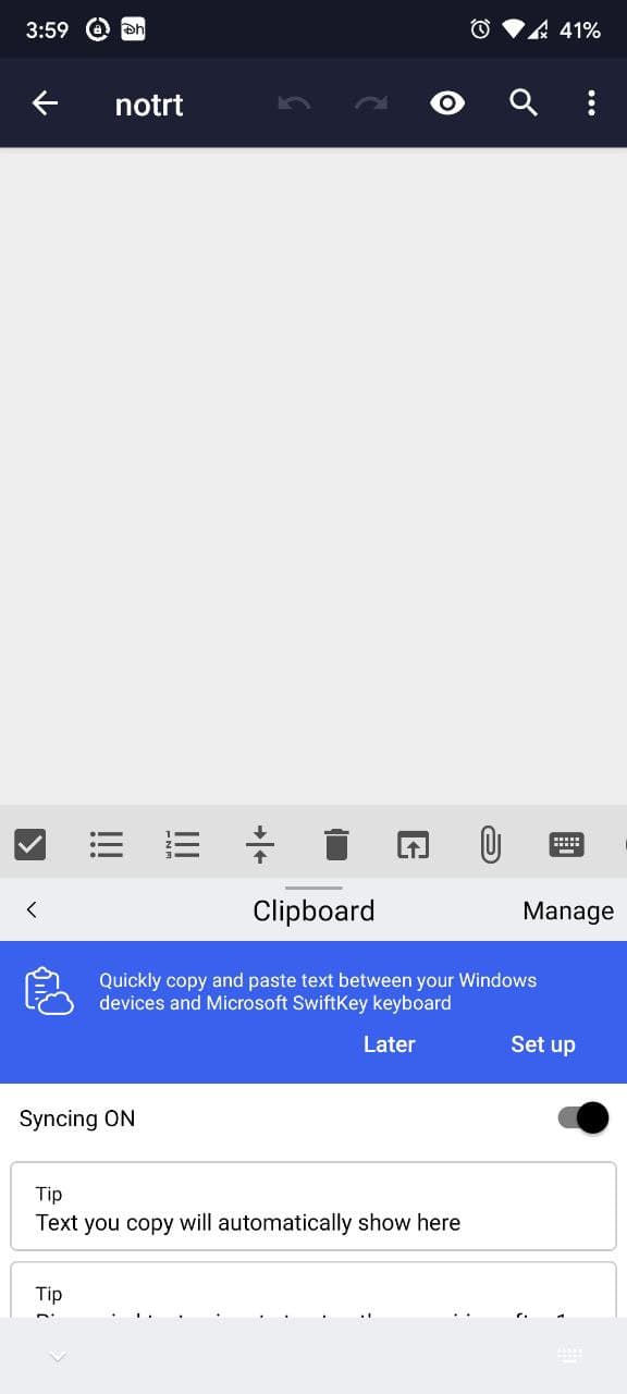 Microsoft Swiftkey Keyboard app cloud clipboard