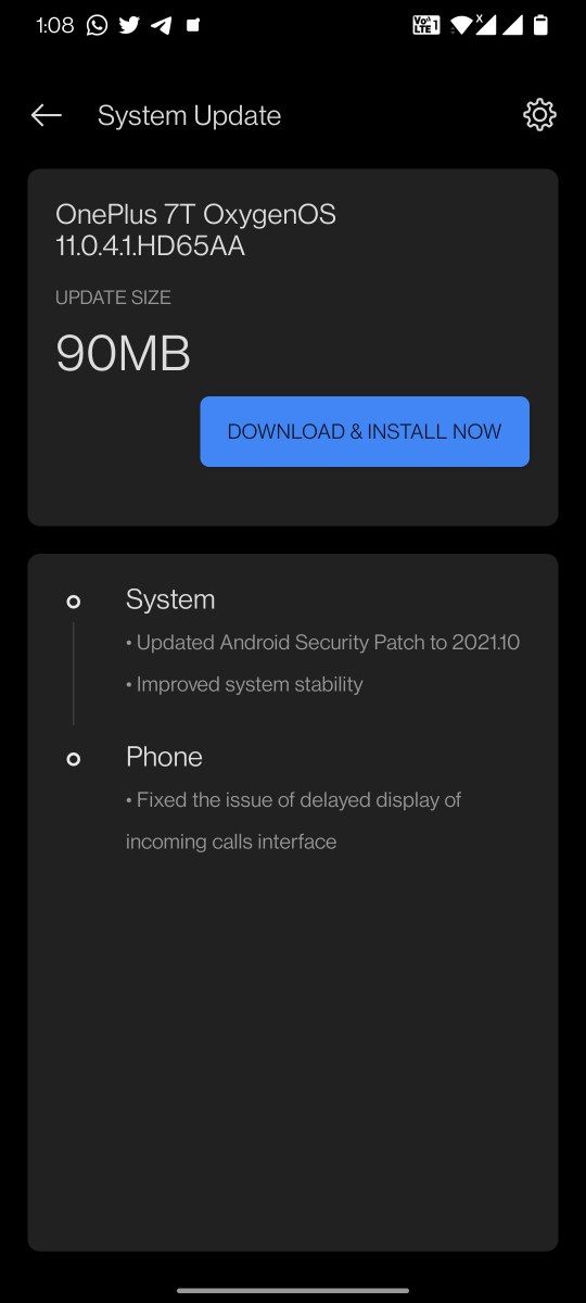 OxygenOS 11.0.4.1 Update for OnePlus 7, 7 Pro, 7T and 7T Pro