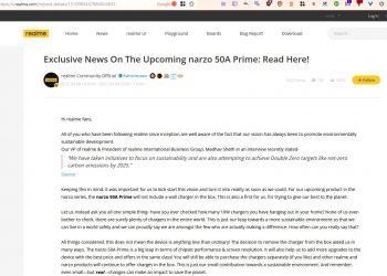 Realme Narzo 50A Prime charger