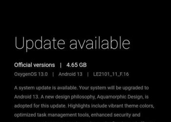 OxygenOS 13 update for OnePlus 8, 9 and 10 series