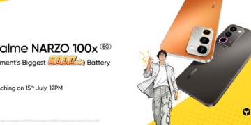 Realme Narzo 100x 5G in Flash Orange and Midnight Black