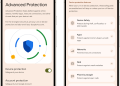 Android Advanced Protection settings screens on a Pixel phone