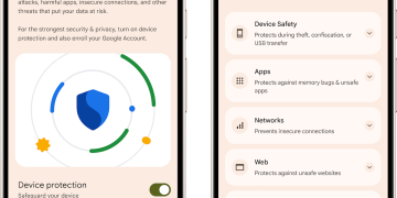 Android Advanced Protection settings screens on a Pixel phone
