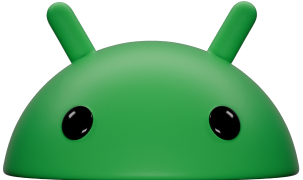 Official 3D Android robot mascot logo representing Android backup and Google Account storage policy changes
