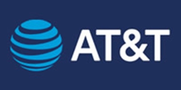 AT&T logo on navy background, marking the carrier's $23 billion EchoStar 5G spectrum acquisition