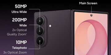 Samsung Galaxy Z Fold8 Ultra leaked marketing render showing 200MP wide, 50MP ultra-wide and 10MP telephoto cameras