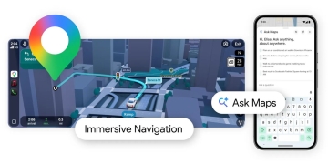 Google Maps Immersive Navigation 3D driving view on Android Auto