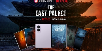 Galaxy Z Fold8 with a Netflix The East Palace theme, part of the Samsung Netflix Now Brief tie-in