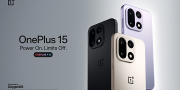 OnePlus 15 smartphones in black, purple and gold, with Powered by OxygenOS branding, as OnePlus reportedly plans to exit the US, Europe and eventually India