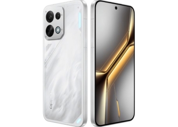Oppo K15 in Speed White, official render showing the rear camera module and the 6.59-inch display