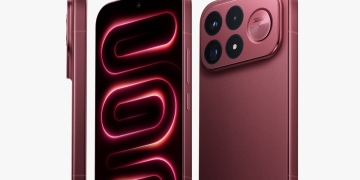 Redmi K100 Pro series official launch poster showing the K100 Pro Max in Cabernet Red