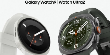 Samsung Galaxy Watch Ultra2 and Galaxy Watch9 smartwatches side by side, showing titanium cases