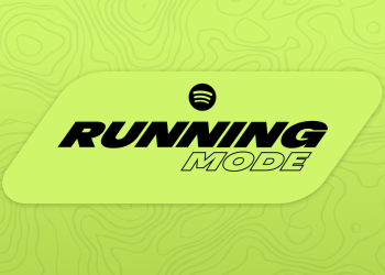 Spotify Running Mode official key art on a lime green background